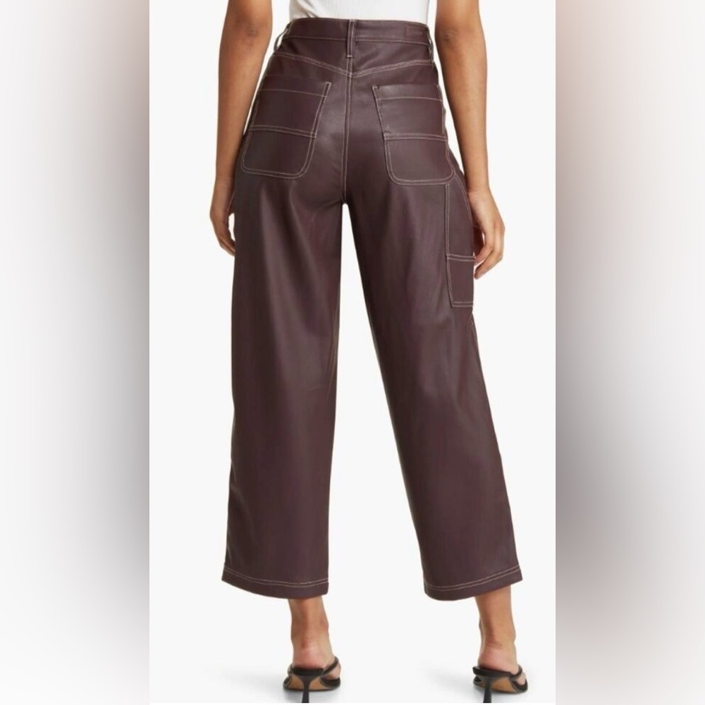 BLANKNYC Baxter Ribcage Faux Leather Pants Wine & Dine Size 28